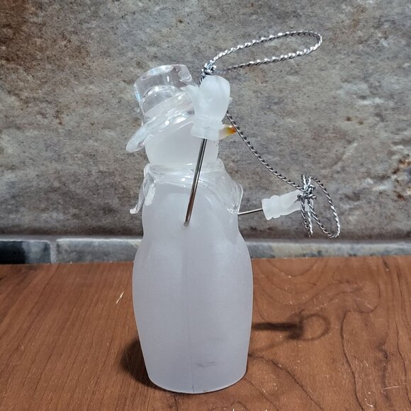 Vintage Christmas Around The World Wild Snowman with Lasso Frosted Glass - Picture 6 of 13